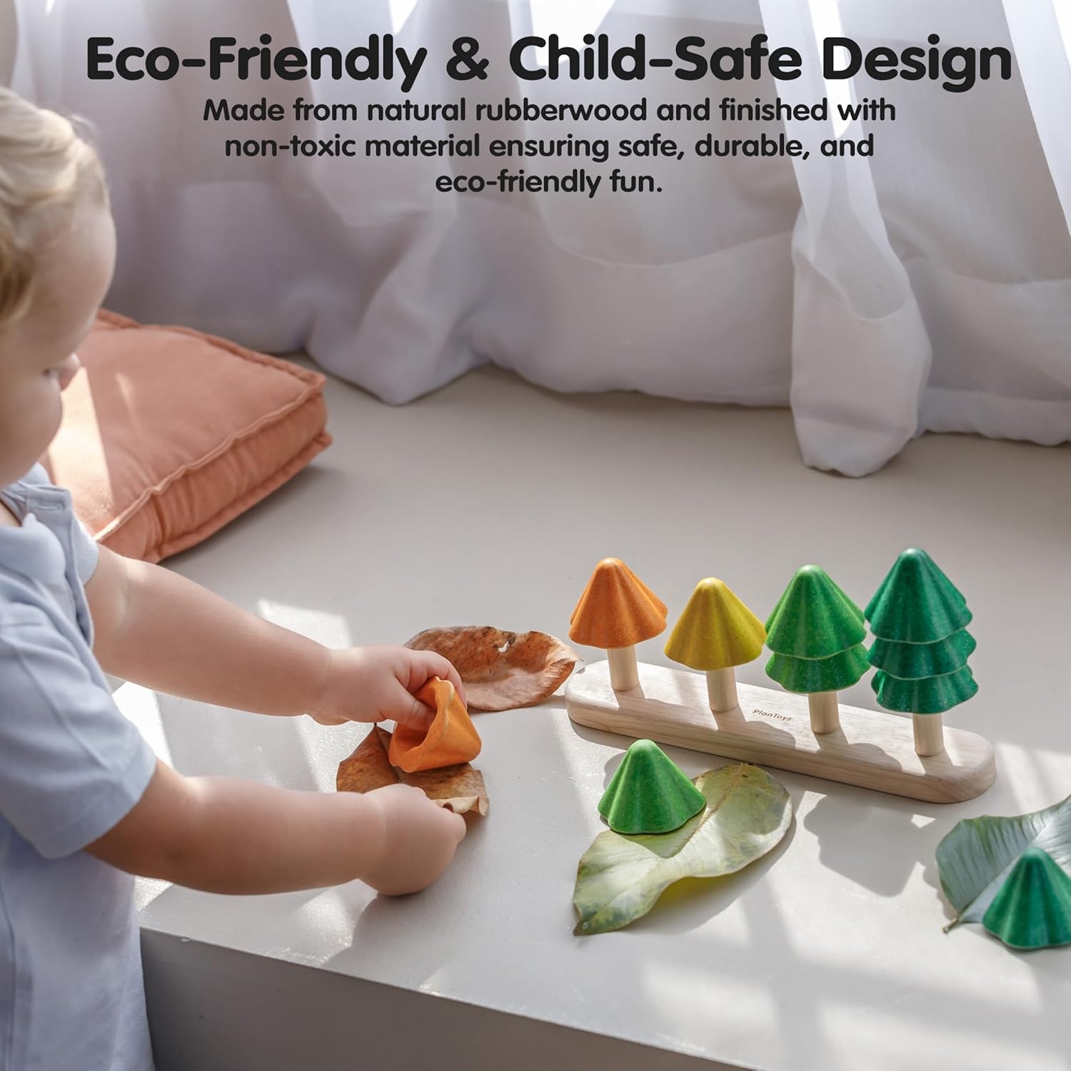 image:imagePlanToys Cone Sorting Wooden Toy Set for Kids Ages 3  Montessori Colour amp Size Recognition Activity for Fine Motor Skills Logic amp Focus  EcoFriendly Educational ToyNatur