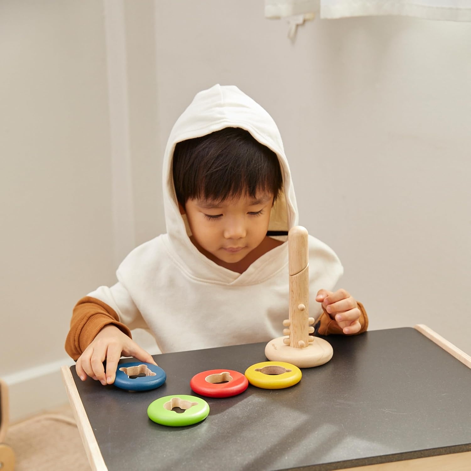 image:imagePlanToys Wooden Stacking Rocket Toy for Toddlers  Montessori Educational STEM Learning Toy  Colorful Wooden Rocket Ship Stacker for Fine Motor Skills Problem Solving Preschool GiftTwist  Sort