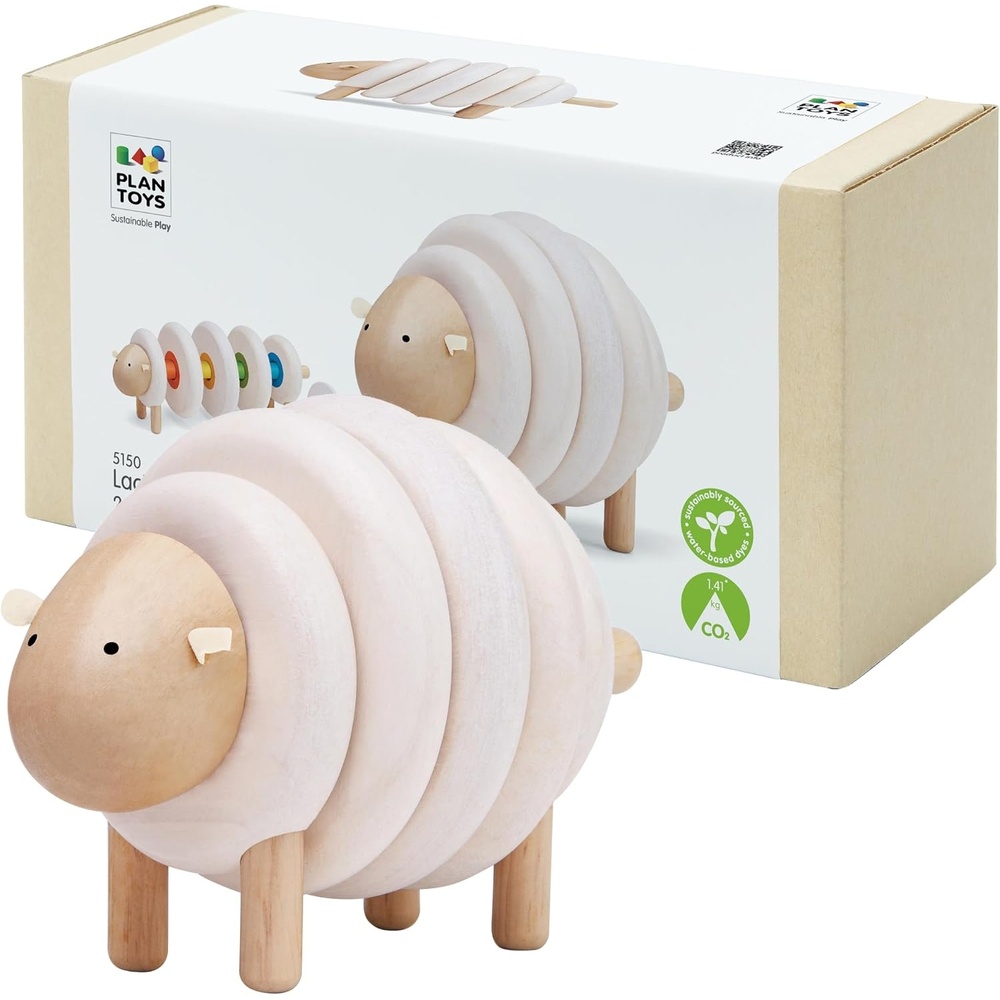 image:imagePlanToys Wooden Stacking Rocket Toy for Toddlers  Montessori Educational STEM Learning Toy  Colorful Wooden Rocket Ship Stacker for Fine Motor Skills Problem Solving Preschool GiftLacing Sheep