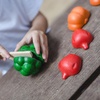 image:imagePlanToys 5 Wooden Colorful Vegetable Veggie Food Playset 3431  Sustainably Made from Rubberwood and NonToxic Paints and Dyes5 Colors Veggie Set