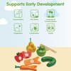 image:imagePlanToys 5 Wooden Colorful Vegetable Veggie Food Playset 3431  Sustainably Made from Rubberwood and NonToxic Paints and Dyes5 Sliceable Fruits  Veggies