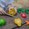 image:imagePlanToys 5 Wooden Colorful Vegetable Veggie Food Playset 3431  Sustainably Made from Rubberwood and NonToxic Paints and Dyes5 Sliceable Fruits  Veggies
