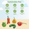 image:imagePlanToys 5 Wooden Colorful Vegetable Veggie Food Playset 3431  Sustainably Made from Rubberwood and NonToxic Paints and Dyes5 Sliceable Fruits  Veggies
