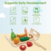 image:imagePlanToys 5 Wooden Colorful Vegetable Veggie Food Playset 3431  Sustainably Made from Rubberwood and NonToxic Paints and DyesAssorted Fruit  Vegetable Food Set