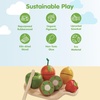 image:imagePlanToys 5 Wooden Colorful Vegetable Veggie Food Playset 3431  Sustainably Made from Rubberwood and NonToxic Paints and DyesAssorted Fruit Set