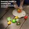 image:imagePlanToys 5 Wooden Colorful Vegetable Veggie Food Playset 3431  Sustainably Made from Rubberwood and NonToxic Paints and DyesAssorted Fruit Set