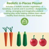 image:imagePlanToys 5 Wooden Colorful Vegetable Veggie Food Playset 3431  Sustainably Made from Rubberwood and NonToxic Paints and DyesFresh Produce Set B
