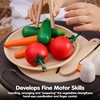image:imagePlanToys 5 Wooden Colorful Vegetable Veggie Food Playset 3431  Sustainably Made from Rubberwood and NonToxic Paints and DyesFresh Produce Set B