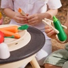 image:imagePlanToys 5 Wooden Colorful Vegetable Veggie Food Playset 3431  Sustainably Made from Rubberwood and NonToxic Paints and DyesFresh Produce Set B