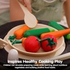 image:imagePlanToys 5 Wooden Colorful Vegetable Veggie Food Playset 3431  Sustainably Made from Rubberwood and NonToxic Paints and DyesFresh Produce Set B
