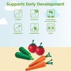 image:imagePlanToys 5 Wooden Colorful Vegetable Veggie Food Playset 3431  Sustainably Made from Rubberwood and NonToxic Paints and DyesFresh Produce Set B