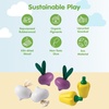 image:imagePlanToys 5 Wooden Colorful Vegetable Veggie Food Playset 3431  Sustainably Made from Rubberwood and NonToxic Paints and DyesFresh Produce Set C