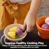 image:imagePlanToys 5 Wooden Colorful Vegetable Veggie Food Playset 3431  Sustainably Made from Rubberwood and NonToxic Paints and DyesFresh Produce Set C