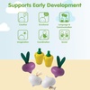 image:imagePlanToys 5 Wooden Colorful Vegetable Veggie Food Playset 3431  Sustainably Made from Rubberwood and NonToxic Paints and DyesFresh Produce Set C