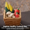 image:imagePlanToys 5 Wooden Colorful Vegetable Veggie Food Playset 3431  Sustainably Made from Rubberwood and NonToxic Paints and DyesFresh Produce Set D