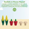 image:imagePlanToys 5 Wooden Colorful Vegetable Veggie Food Playset 3431  Sustainably Made from Rubberwood and NonToxic Paints and DyesFresh Produce Set D