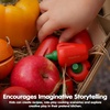 image:imagePlanToys 5 Wooden Colorful Vegetable Veggie Food Playset 3431  Sustainably Made from Rubberwood and NonToxic Paints and DyesFresh Produce Set D