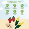 image:imagePlanToys 5 Wooden Colorful Vegetable Veggie Food Playset 3431  Sustainably Made from Rubberwood and NonToxic Paints and DyesFresh Produce Set D