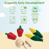 image:imagePlanToys 5 Wooden Colorful Vegetable Veggie Food Playset 3431  Sustainably Made from Rubberwood and NonToxic Paints and DyesFresh Produce Set D
