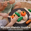 image:imagePlanToys 5 Wooden Colorful Vegetable Veggie Food Playset 3431  Sustainably Made from Rubberwood and NonToxic Paints and DyesFresh Produce Set E