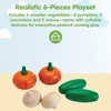 image:imagePlanToys 5 Wooden Colorful Vegetable Veggie Food Playset 3431  Sustainably Made from Rubberwood and NonToxic Paints and DyesFresh Produce Set E