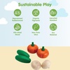 image:imagePlanToys 5 Wooden Colorful Vegetable Veggie Food Playset 3431  Sustainably Made from Rubberwood and NonToxic Paints and DyesFresh Produce Set E