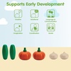 image:imagePlanToys 5 Wooden Colorful Vegetable Veggie Food Playset 3431  Sustainably Made from Rubberwood and NonToxic Paints and DyesFresh Produce Set E