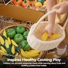 image:imagePlanToys 5 Wooden Colorful Vegetable Veggie Food Playset 3431  Sustainably Made from Rubberwood and NonToxic Paints and DyesFresh Produce Set a