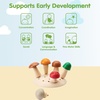 image:imagePlanToys 5 Wooden Colorful Vegetable Veggie Food Playset 3431  Sustainably Made from Rubberwood and NonToxic Paints and DyesPlay  Pick Mushrooms