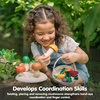 image:imagePlanToys 5 Wooden Colorful Vegetable Veggie Food Playset 3431  Sustainably Made from Rubberwood and NonToxic Paints and DyesPlay  Pick Mushrooms