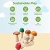 image:imagePlanToys 5 Wooden Colorful Vegetable Veggie Food Playset 3431  Sustainably Made from Rubberwood and NonToxic Paints and DyesPlay  Pick Mushrooms