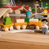 image:imagePlanToys Celebration Wooden Train Set with Photo Slot amp Chalkboard  Customizable Keepsake 3 Pcs Pull Toy Made with Sustainable Rubberwood for KidsCargo Train