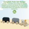 image:imagePlanToys Celebration Wooden Train Set with Photo Slot amp Chalkboard  Customizable Keepsake 3 Pcs Pull Toy Made with Sustainable Rubberwood for KidsCelebration Train