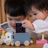 image:imagePlanToys Celebration Wooden Train Set with Photo Slot amp Chalkboard  Customizable Keepsake 3 Pcs Pull Toy Made with Sustainable Rubberwood for KidsCelebration Train