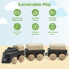 image:imagePlanToys Celebration Wooden Train Set with Photo Slot amp Chalkboard  Customizable Keepsake 3 Pcs Pull Toy Made with Sustainable Rubberwood for KidsClassic Train
