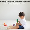 image:imagePlanToys Cone Sorting Wooden Toy Set for Kids Ages 3  Montessori Colour amp Size Recognition Activity for Fine Motor Skills Logic amp Focus  EcoFriendly Educational ToyCone Sorting  Unit Plus