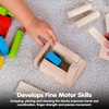 image:imagePlanToys Creative Blocks Wooden Montessori Building and Imagination Toy in Orchard Shade  Fine Motor Spatial Reasoning and Early STEM Learning Activity  Eco Friendly Open Ended Play SetWooden Building Blocks