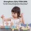 image:imagePlanToys Creative Blocks Wooden Montessori Building and Imagination Toy in Orchard Shade  Fine Motor Spatial Reasoning and Early STEM Learning Activity  Eco Friendly Open Ended Play SetBlock Building