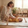 image:imagePlanToys Play Gym Wooden Baby Activity Toy in Pastel Colours  Montessori Sensory Play for Motor Skills Coordination amp Focus  EcoFriendly Developmental GymPlay Gym  Natural