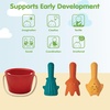 image:imagePlanToys Sand Play Set Wooden Montessori Outdoor Sensory and Fine Motor Toy  Creative Tactile and Imaginative Beach Learning Activity  Eco Friendly Sand Tools for Open Ended PlayWood