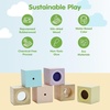 image:imagePlanToys Sensory Activity Blocks for Toddlers  9Piece Set with Visual Auditory amp Tactile Stimuli  Montessori Toy with Storage Bag  Wooden Learning Toy for Babies amp Kids Ages 12 MonthsSensory Blocks