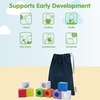 image:imagePlanToys Sensory Activity Blocks for Toddlers  9Piece Set with Visual Auditory amp Tactile Stimuli  Montessori Toy with Storage Bag  Wooden Learning Toy for Babies amp Kids Ages 12 MonthsActivity Blocks