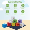 image:imagePlanToys Sensory Activity Blocks for Toddlers  9Piece Set with Visual Auditory amp Tactile Stimuli  Montessori Toy with Storage Bag  Wooden Learning Toy for Babies amp Kids Ages 12 MonthsActivity Blocks