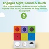 image:imagePlanToys Sensory Activity Blocks for Toddlers  9Piece Set with Visual Auditory amp Tactile Stimuli  Montessori Toy with Storage Bag  Wooden Learning Toy for Babies amp Kids Ages 12 MonthsActivity Blocks