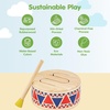 image:imagePlanToys Solid Drum Wooden Musical Toy for Toddlers  Pretend Play Instrument for Kids  EcoFriendly Percussion Toy for Coordination Creativity amp Early Learning Development