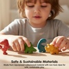 image:imagePlanToys Wooden 4Piece Dino Play Set  Montessori Creativity Storytelling and Social Skill Development Activity  Eco Friendly Animal Figurine Toy Set