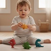 image:imagePlanToys Wooden 4Piece Dino Play Set  Montessori Creativity Storytelling and Social Skill Development Activity  Eco Friendly Animal Figurine Toy Set