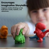 image:imagePlanToys Wooden 4Piece Dino Play Set  Montessori Creativity Storytelling and Social Skill Development Activity  Eco Friendly Animal Figurine Toy Set