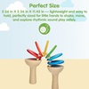 image:imagePlanToys Wooden Clatter Toy  Montessori Sound and Rhythm Toy for Auditory Development Coordination and Sensory Play  Eco Friendly Wooden Rattle Style Musical Toy
