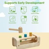 image:imagePlanToys Wooden Hammer Balls Pounding and Hammering Toy 5396  Sustainably Made from Rubberwood and NonToxic Paints and DyesPounding Bench